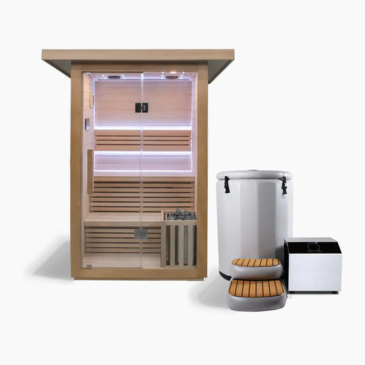 Revive 6 Person Traditional Sauna & Inflatable Barrel Plunge